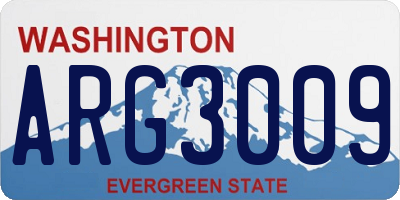 WA license plate ARG3009