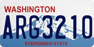 WA license plate ARG3210