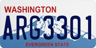 WA license plate ARG3301