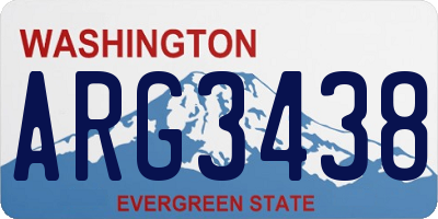 WA license plate ARG3438