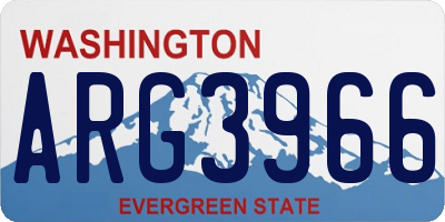 WA license plate ARG3966