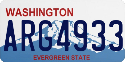 WA license plate ARG4933