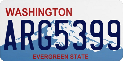 WA license plate ARG5399