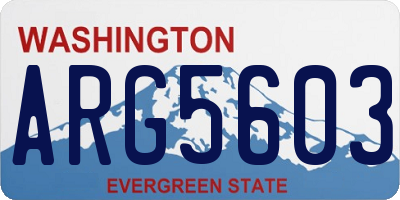 WA license plate ARG5603