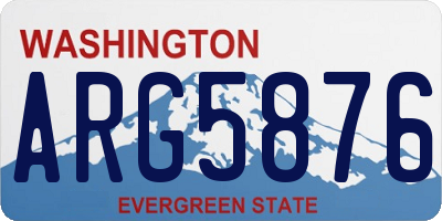 WA license plate ARG5876