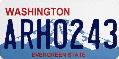 WA license plate ARH0243