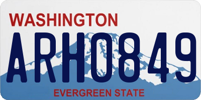 WA license plate ARH0849