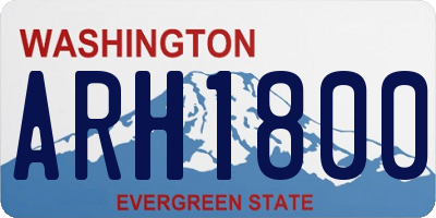 WA license plate ARH1800
