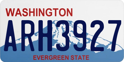 WA license plate ARH3927