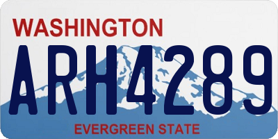 WA license plate ARH4289