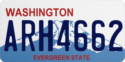 WA license plate ARH4662