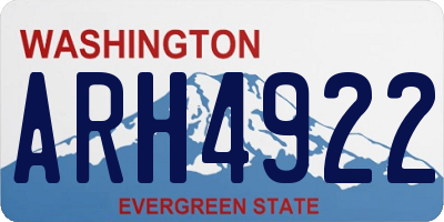 WA license plate ARH4922