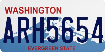 WA license plate ARH5654