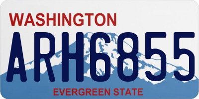 WA license plate ARH6855