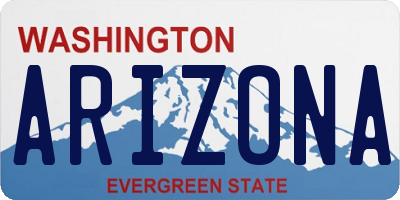 WA license plate ARIZONA