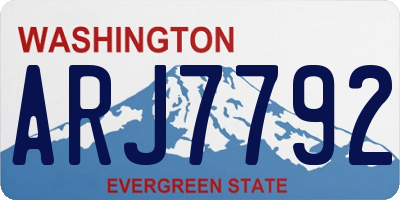 WA license plate ARJ7792