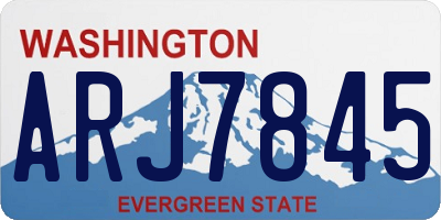 WA license plate ARJ7845