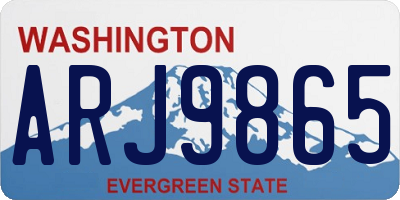 WA license plate ARJ9865