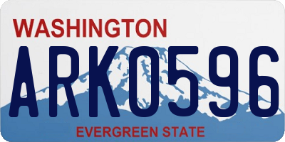 WA license plate ARK0596
