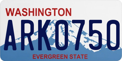 WA license plate ARK0750