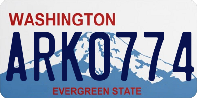 WA license plate ARK0774