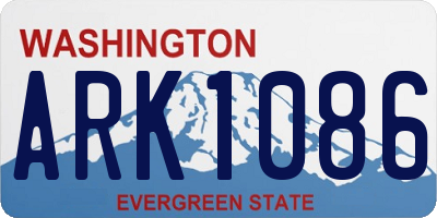 WA license plate ARK1086