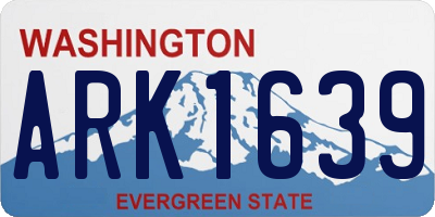 WA license plate ARK1639