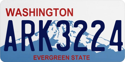 WA license plate ARK3224