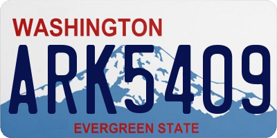 WA license plate ARK5409