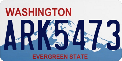 WA license plate ARK5473