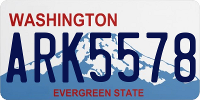 WA license plate ARK5578