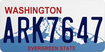 WA license plate ARK7647