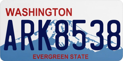 WA license plate ARK8538