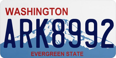 WA license plate ARK8992