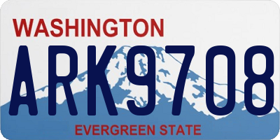 WA license plate ARK9708