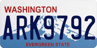 WA license plate ARK9792