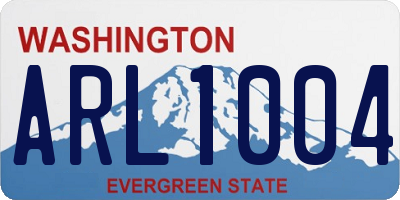 WA license plate ARL1004