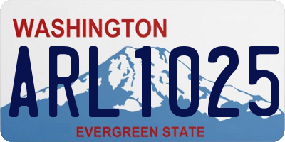 WA license plate ARL1025