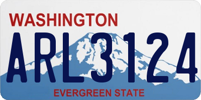 WA license plate ARL3124