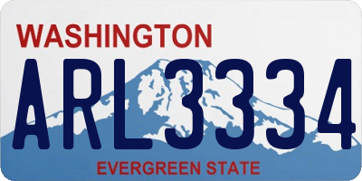 WA license plate ARL3334
