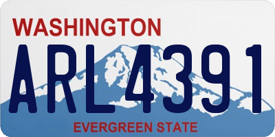 WA license plate ARL4391