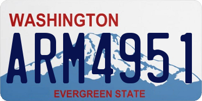 WA license plate ARM4951