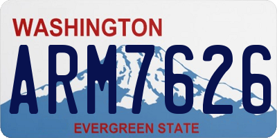 WA license plate ARM7626