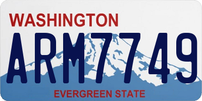 WA license plate ARM7749