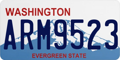 WA license plate ARM9523