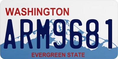 WA license plate ARM9681