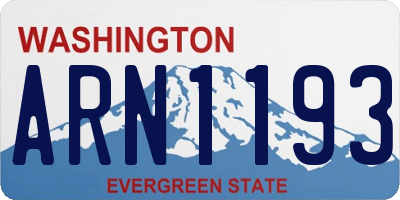 WA license plate ARN1193