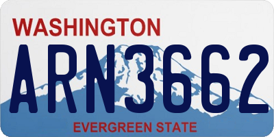 WA license plate ARN3662
