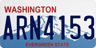 WA license plate ARN4153