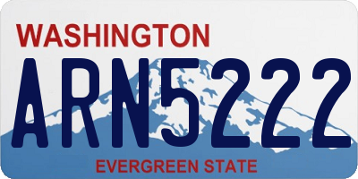WA license plate ARN5222